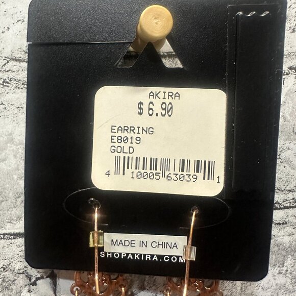 NWT Akira Accessories Set of Gold/Bronze Earrings Dangle Flower - Picture 7 of 10